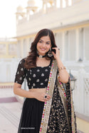 Embroidered Georgette Lehenga With Blouse And Dupatta-ISKWLH17052042