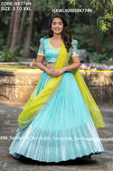 Embroidered Organza Lehenga With Blouse And Dupatta-ISKWLH2005BK774N
