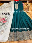 Embroidered Silk Anarkali With Handloom Banarasi Weaved Floral Printed Dupatta-ISKWAN1306NP2509