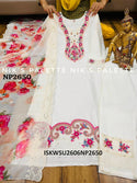 Maslin Silk Kurti With Maslin Pant And Printed Organza Silk Dupatta-ISKWSU2606NP2650