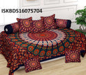 Printed Cotton Bedsheet With Pillow Cover And Cushion Cover-ISKBDS16075704