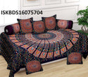 Printed Cotton Bedsheet With Pillow Cover And Cushion Cover-ISKBDS16075704