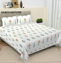 Hand Block Printed Cotton Jumbo Size Bedsheet With Pillow Cover-ISKBDS16075709