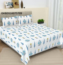 Hand Block Printed Cotton Jumbo Size Bedsheet With Pillow Cover-ISKBDS16075709