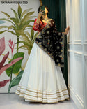Satin Cotton Lehenga With Embroidered Blouse And Dupatta-ISKWNAV03068700