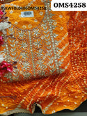 Bandhani Ghatchola Printed Silk Kurti With Shantoon Bottom And Dupatta-ISKWFBL0406OMS4258
