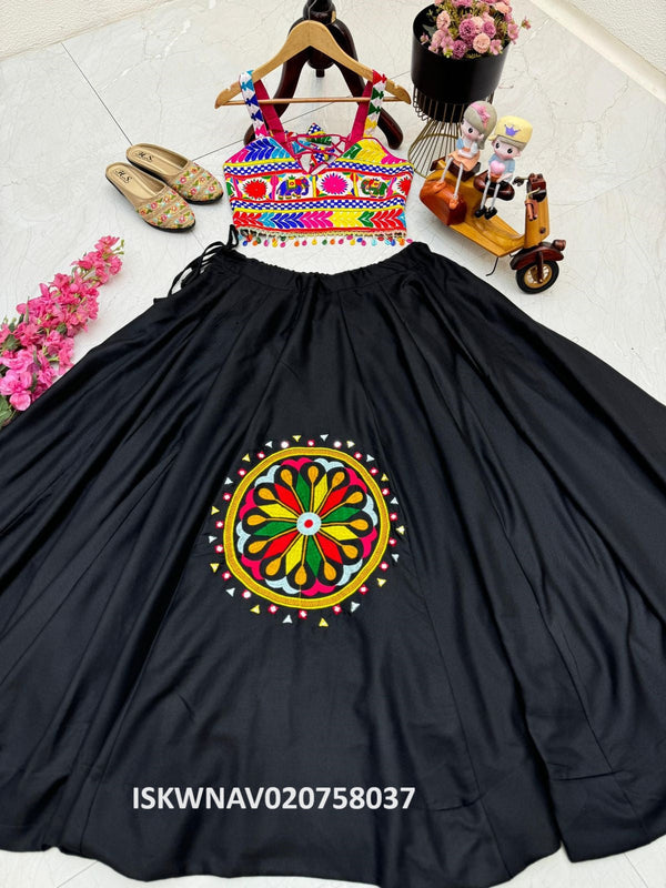 Embroidered Cotton Silk Lehenga With Blouse-ISKWNAV020758037