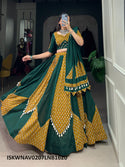 Printed Cotton Lehenga With Blouse And Dupatta-ISKWNAV0207LNB1620