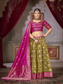 Jacquard Silk Lehenga With Blouse And Dupatta-ISKWLH030700015