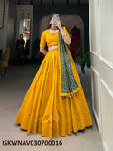 Sequined Cotton Lehenga With Blouse And Printed Dupatta-ISKWNAV030700016