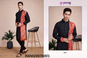 Men's Silk Kurta With Printed Dupatta-ISKM20076001/6002/6003/6004