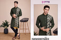 Men's Silk Kurta With Printed Dupatta-ISKM20076001/6002/6003/6004