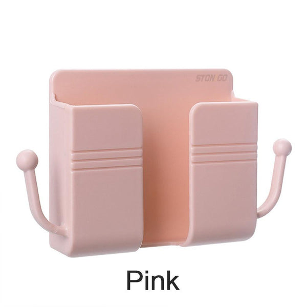 1PC/2PCS/4PCS Wall Mounted Storage Box Remote Control Organizer Case Mobile Phone Plug Charging Holder Rack Multifunction Stand For Home Stonego Home Accessories - Ishaanya