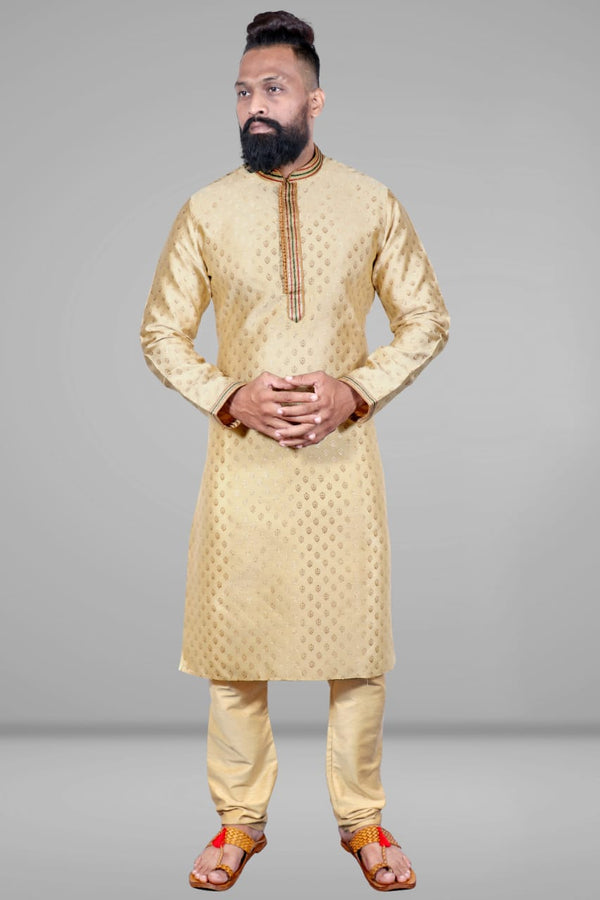 Jacquard Kurta With Cotton Pajama