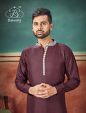 Cotton Slub Embroidered Kurta