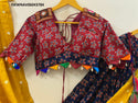 Kalamkari Patola Printed Cotton Lehnega With Blouse And Bandhani Printed Gaji Silk Dupatta-ISKWNAV06043784