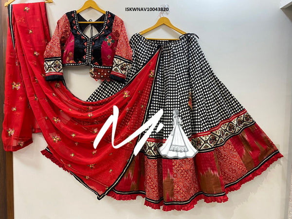 Cotton Lehenga With Blouse And Viscose Cotton Dupatta-ISKWNAV10043820