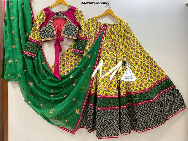 Cotton Lehenga With Blouse And Viscose Cotton Dupatta-ISKWNAV10043820