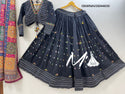 Cotton Lehenga With Jacquard Stripe Blouse And Chinon Dupatta-ISKWNAV26044030