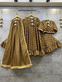 Printed Cotton Lehenga With Blouse And Dupatta-ISKWNAV03054107