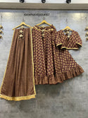 Printed Cotton Lehenga With Blouse And Dupatta-ISKWNAV03054107