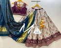 Patola Printed Gaji Silk Lehenga With Blouse And Dupatta-ISKWNAV13054233