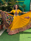 Cotton Lehenga With Blouse And Printed Dupatta-ISKWNAV03064475