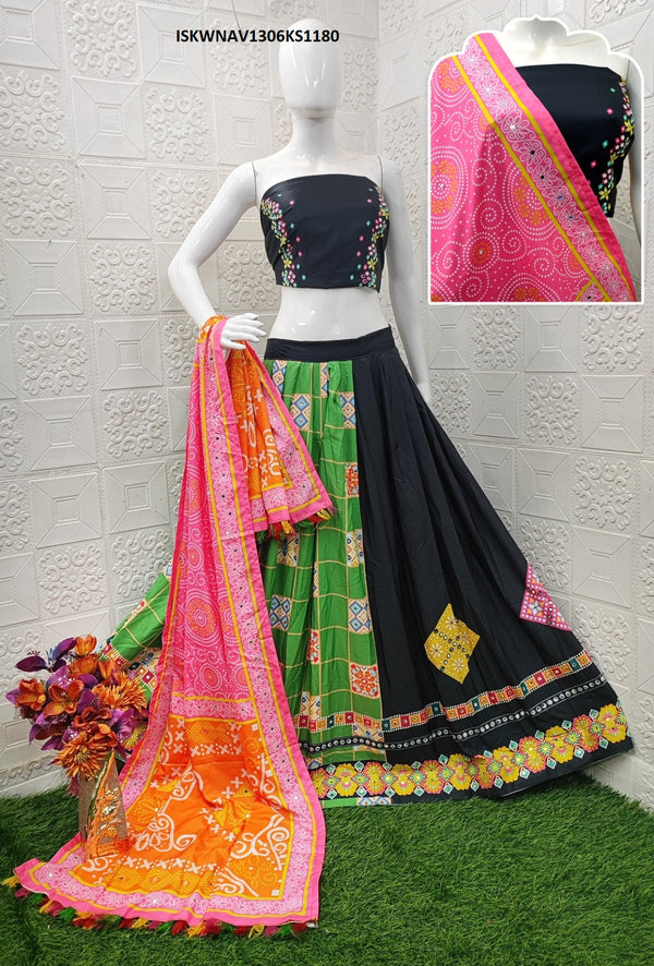 Digital Printed Butter Silk Lehenga With Blouse And Dupatta-ISKWNAV1306KS1180