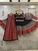 Printed Cotton Lehenga With Blouse And Dupatta-ISKWNAV14064583