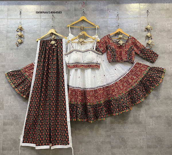 Printed Cotton Lehenga With Blouse And Dupatta-ISKWNAV14064583