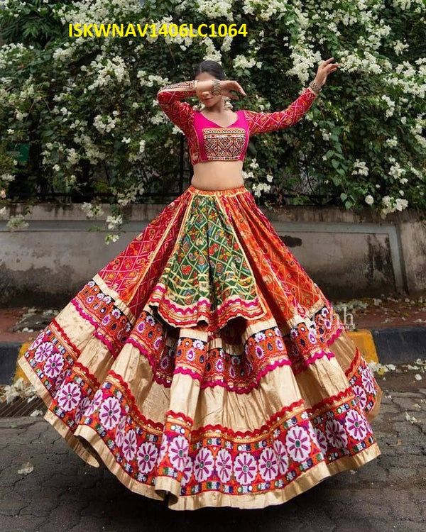 Digital Printed Butter Silk Lehenga With Blouse And Dupatta-ISKWNAV1406LC1064