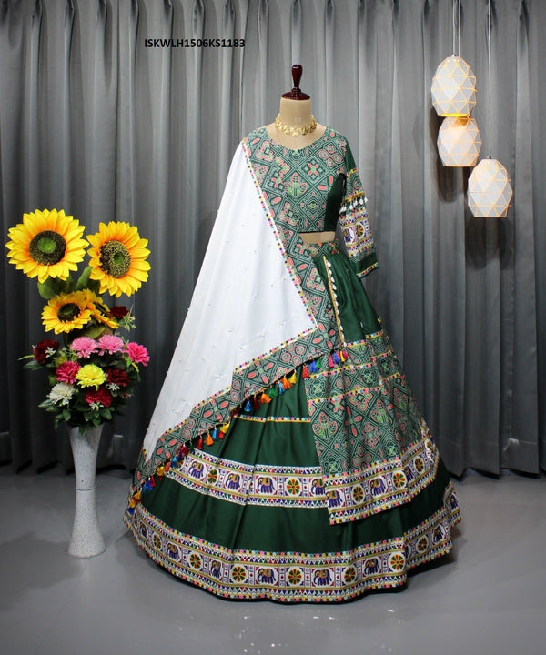 Digital Printed Chinon Silk Lehenga With Blouse And Dupatta-ISKWLH1506KS1183