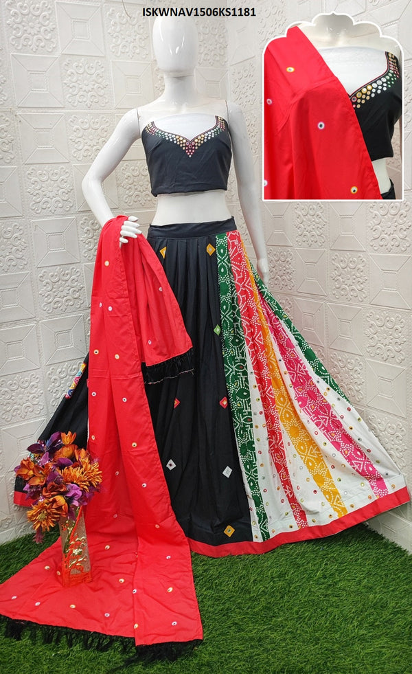 Digital Printed Butter Silk Lehenga With Blouse And Dupatta-ISKWNAV1506KS1181