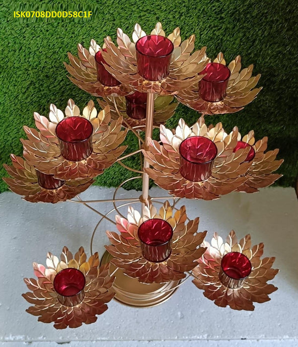 Leaf Lotus Candle Stand -ISK0708DD0D58C1F