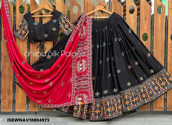 Digital Printed Maslin Cotton Lehenga With Blouse And Dupatta-ISKWNAV18084975