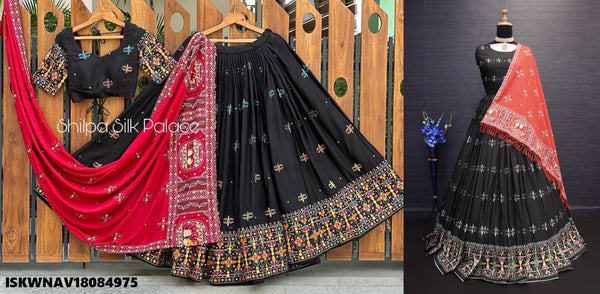 Digital Printed Maslin Cotton Lehenga With Blouse And Dupatta-ISKWNAV18084975