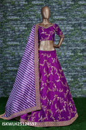 Embroidered Bangalore Silk Lehenga With Blouse And Digital Printed Georgette Dupatta-ISKWLH25124597