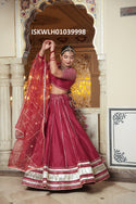 Sequined Cotton Silk Lehenga With Blouse And Organza Dupatta-ISKWLH01039998