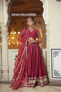 Sequined Cotton Silk Lehenga With Blouse And Organza Dupatta-ISKWLH01039998